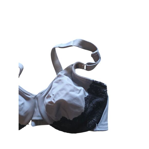 Olga Bra 36DD Womens Underwired Gray Black Lace Not Padded Adjustable Straps - Picture 2 of 4